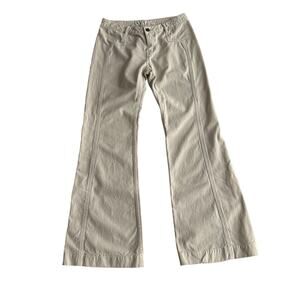 Jill Stuart Y2K Curved Seam Mid Rise Boot Cut Flare Ecru Pants Jeans sz 8
